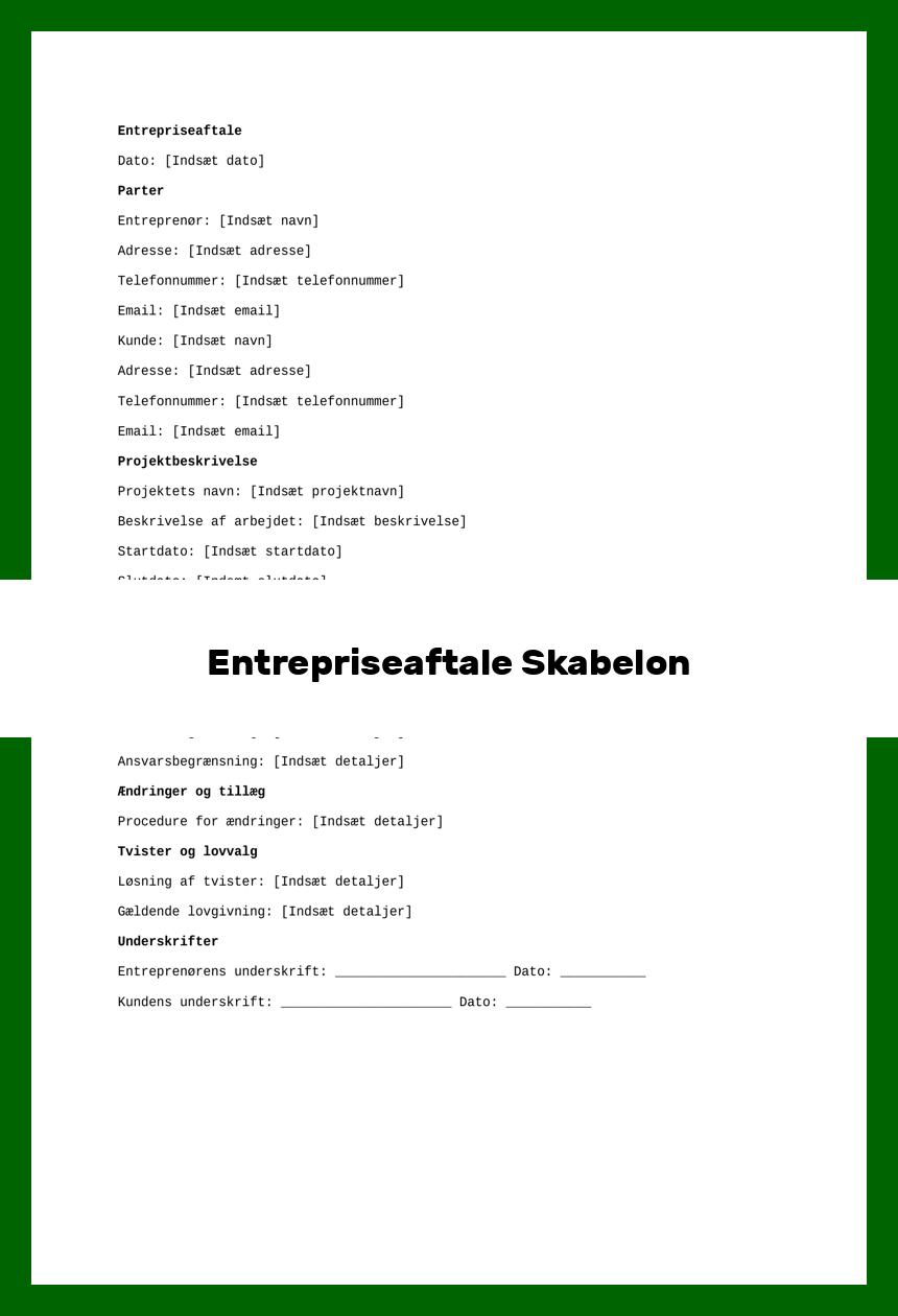Entrepriseaftale Skabelon