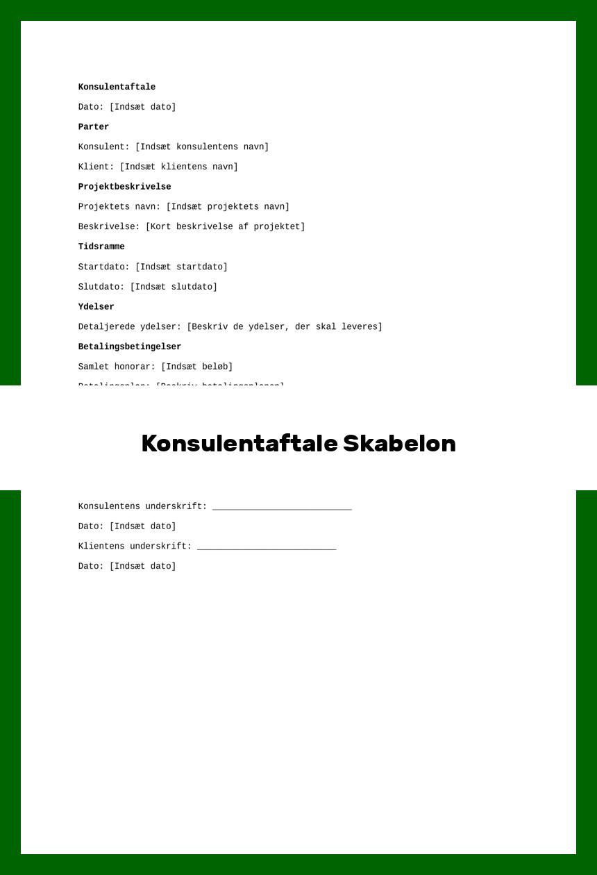 Konsulentaftale Skabelon