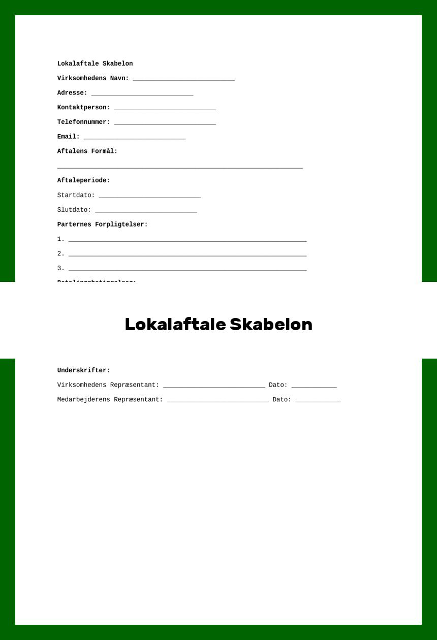 Lokalaftale Skabelon